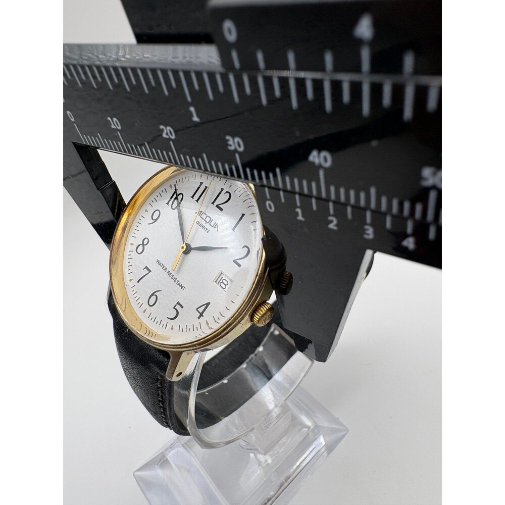 Acqua by Timex Men's Vintage Quartz Watch White Dial Date Gold Tone 36mm - Picture 4 of 8
